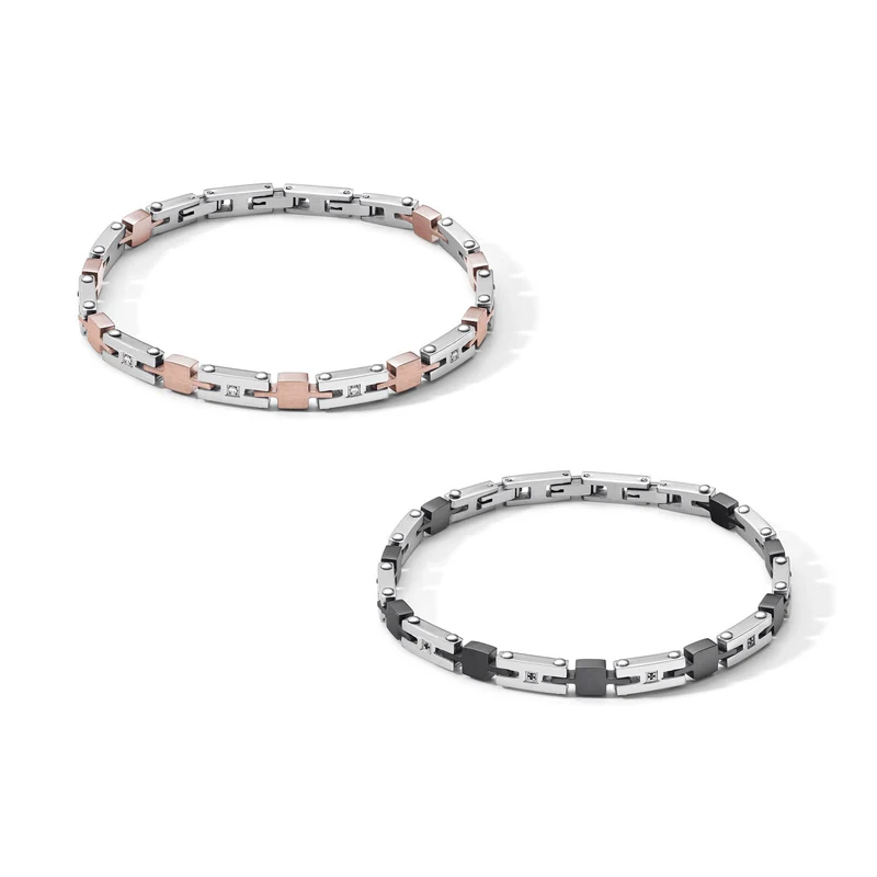 Comete Bracciali ZIP in Acciaio, Pvd rosa, Zirconi bianchi UBR10351036