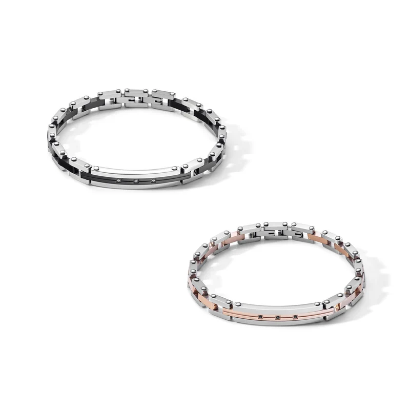 Comete Bracciali Zip in Acciaio Pvd nero e Zirconi UBR10371038
