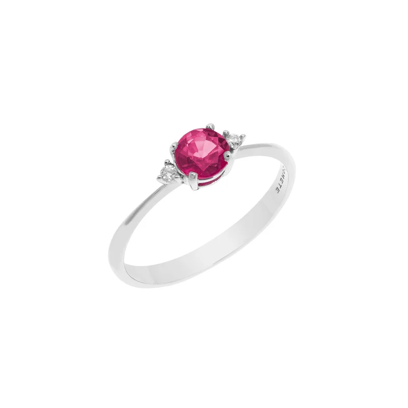 Comete Anello in Oro Diamanti e Rubino tondo ANB2484