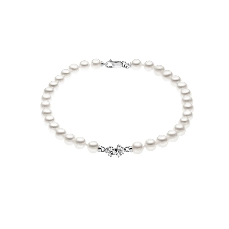 Comete Bracciale Perle in Oro bianco e Diamanti BRQ139