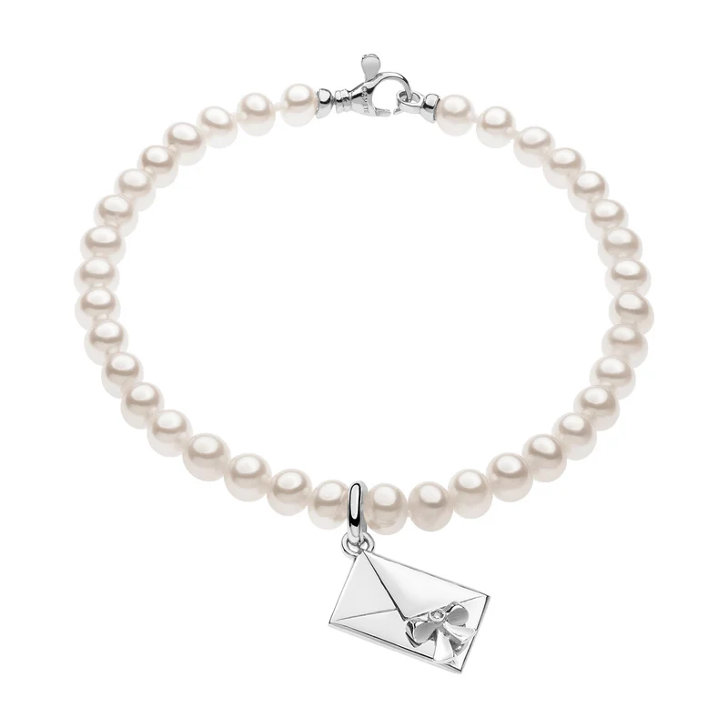Comete Bracciale Perle in Argento e Busta con fiocco BRQ216