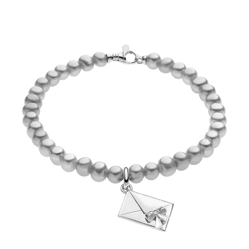 Comete Bracciale Perle grigie in Argento e Busta con fiocco BRQ229