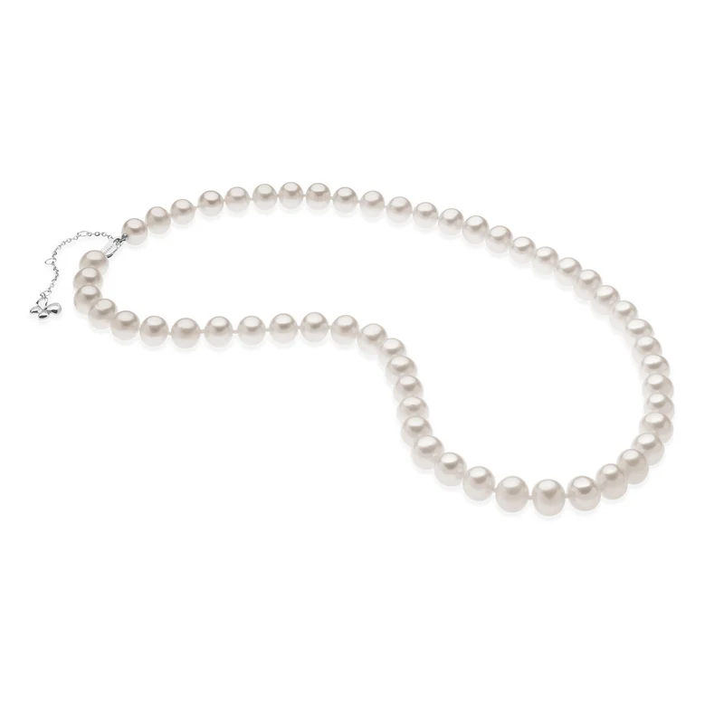 Comete Collana Perle in Oro bianco con pendente farfalla FWQ233