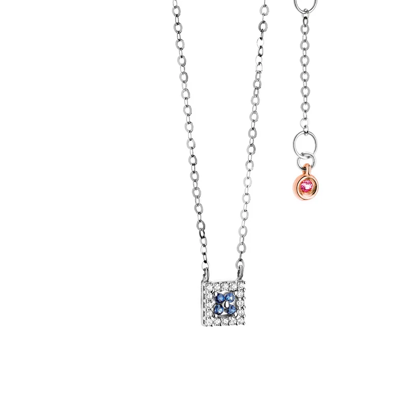 Comete Collana in Oro bianco con diamanti e Zaffiri GLB961