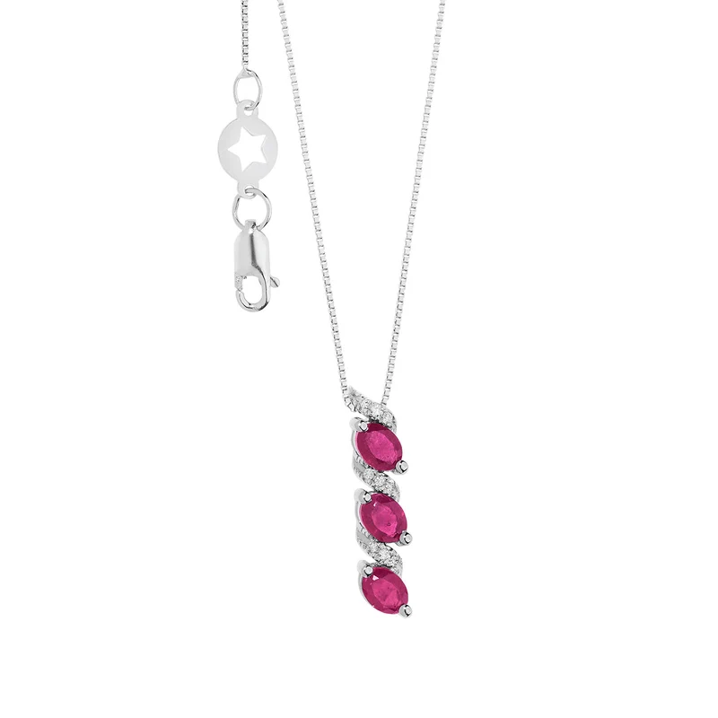 Comete Collana Trilogy con Rubini e Diamanti GLB1638