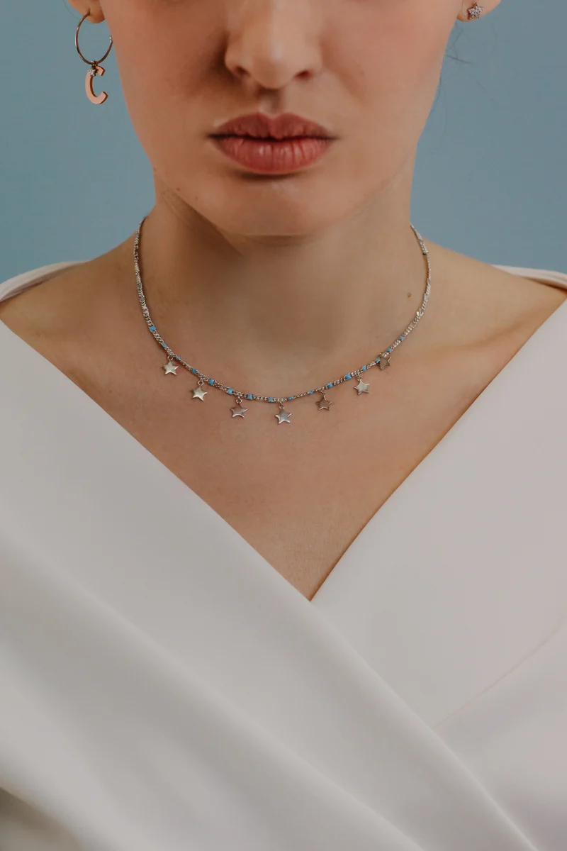 Comete Girocollo in Argento Stella GLA252
