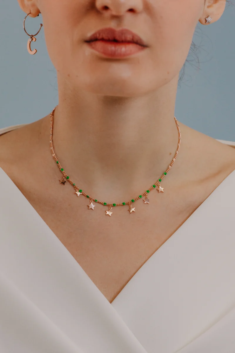 Comete Girocollo in Argento Stella GLA253