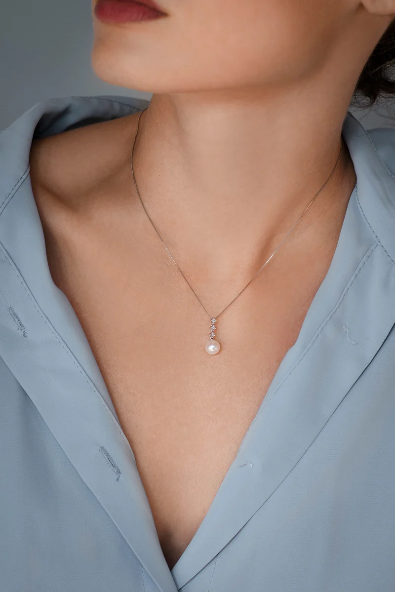 Comete Collana Perle in Oro e Diamanti Trilogy GLP608