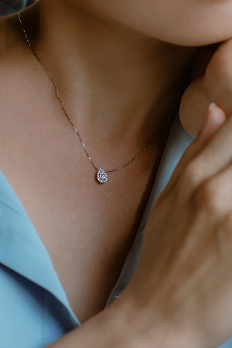 Comete Girocollo Goccia in Oro e Diamanti GLB1605