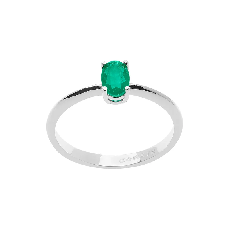 Comete Anello in Oro Bianco e Smeraldo Ovale ANB2677S3