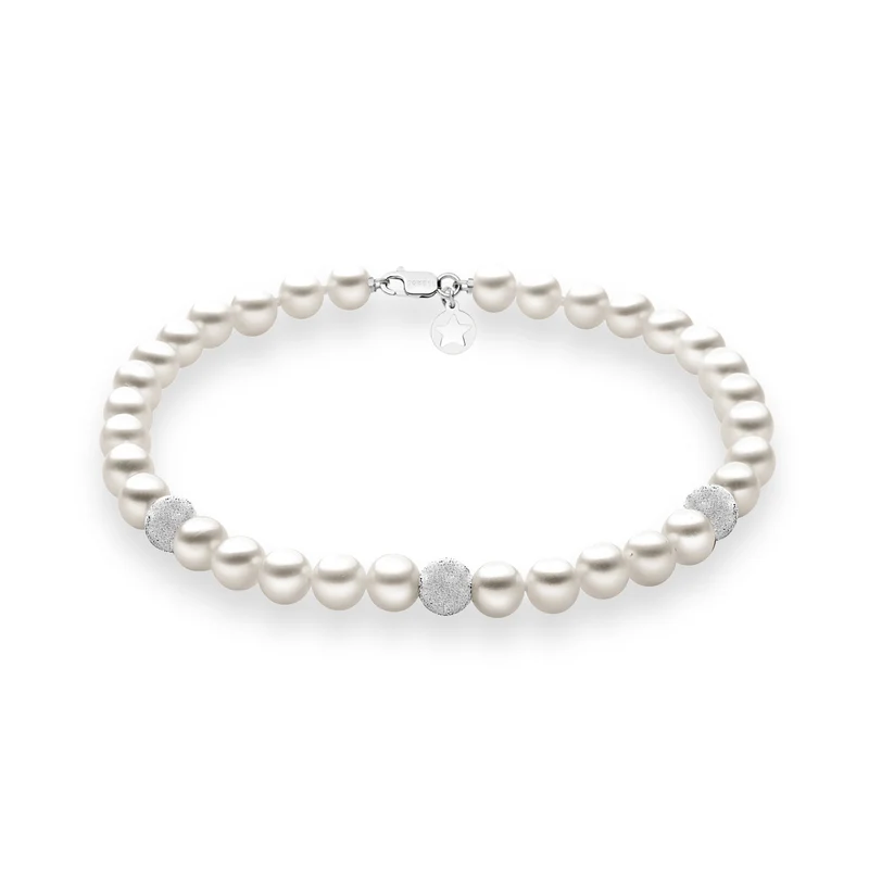 Comete Bracciale Filo Perla Acquadolce in Oro Bianco BRQ190B