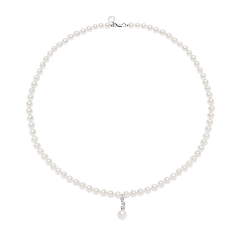 Comete Girocollo Filo Perle con Oro e Diamanti Trilogy FWQ324