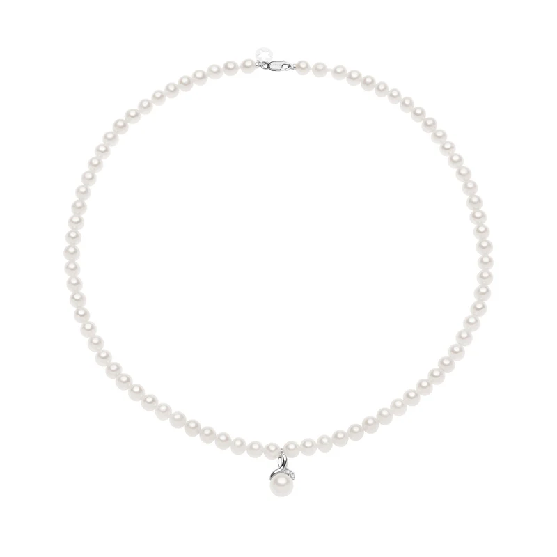 Comete Girocollo in Oro con Perle e Diamanti FWQ325