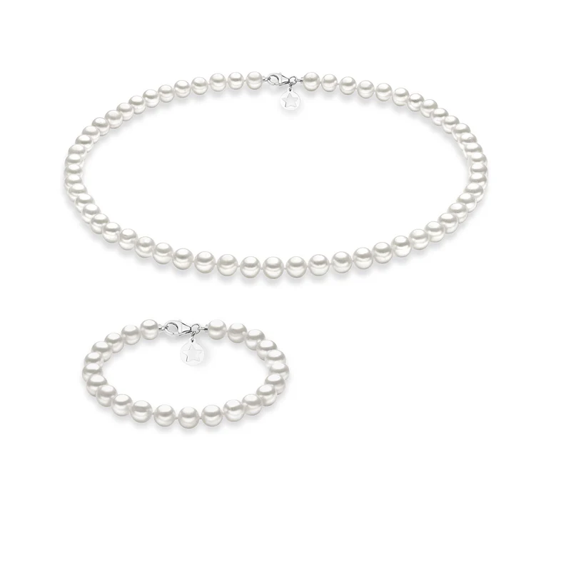 Comete Collana e Bracciale Filo Perle Acquadolce in Oro KIT102S109S