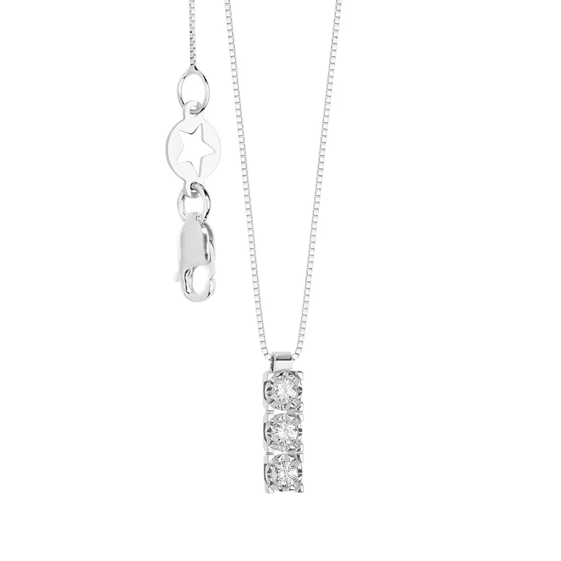 Comete Collana Trilogy in Oro e Diamanti Bianchi GLB1632