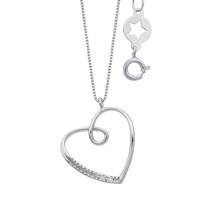 Comete Collana cuore in Oro bianco 750‰ e Diamanti GLB1646