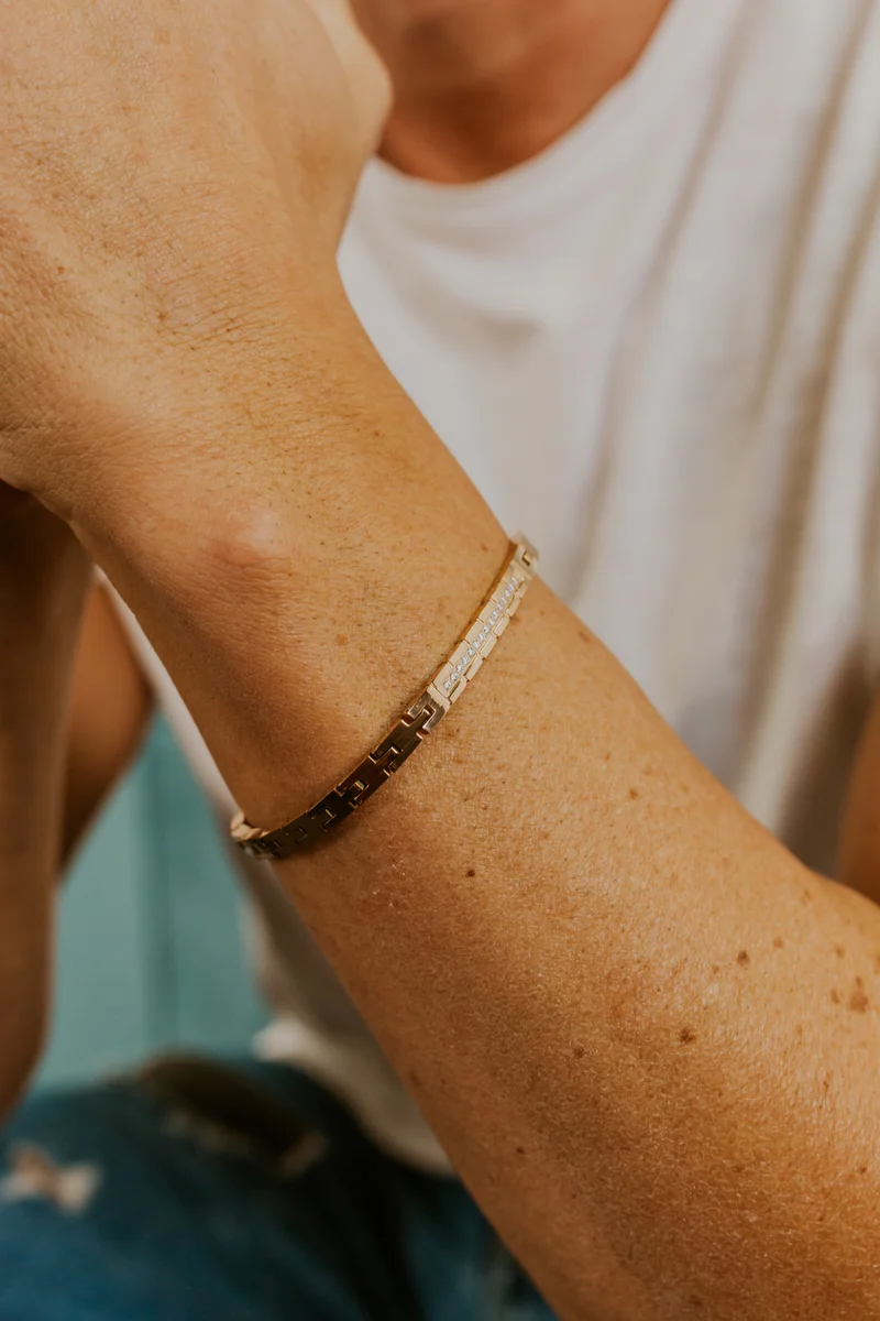 Comete Bracciale Acciaio, pvd rosè e zirconi bianchi UBR1190