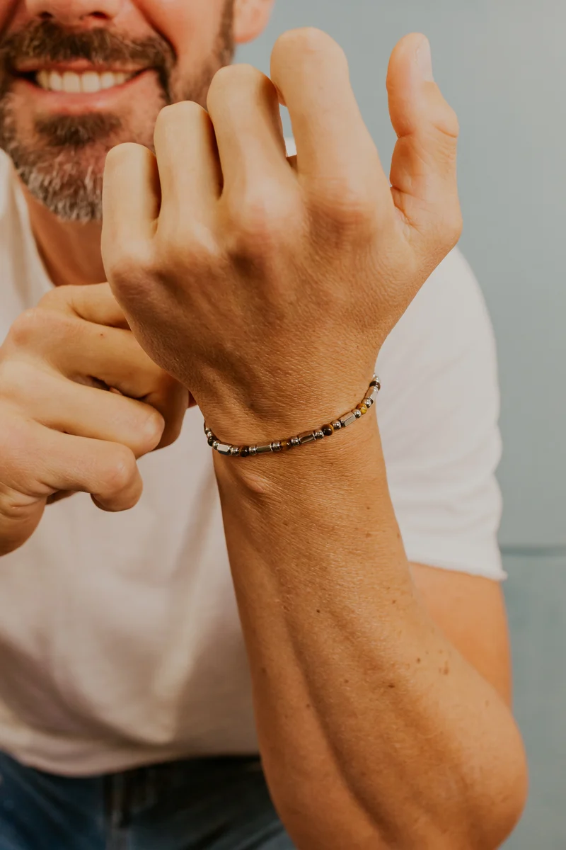 Comete Bracciale Acciaio e Occhio di Tigre UBR1194