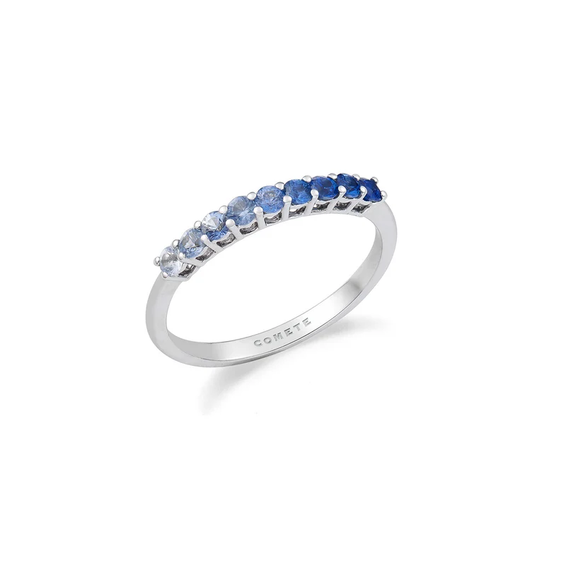 Comete Anello Oro bianco, Zaffiri degradè ANB2696