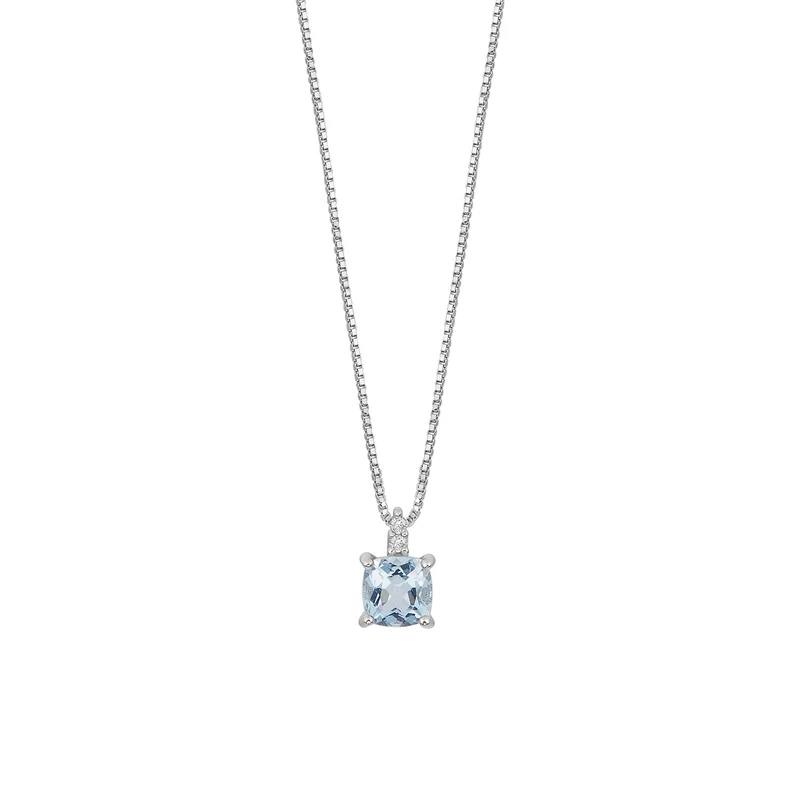 Comete Collana Oro 750‰ Diamanti e Acquamarina taglio antico GLQ307