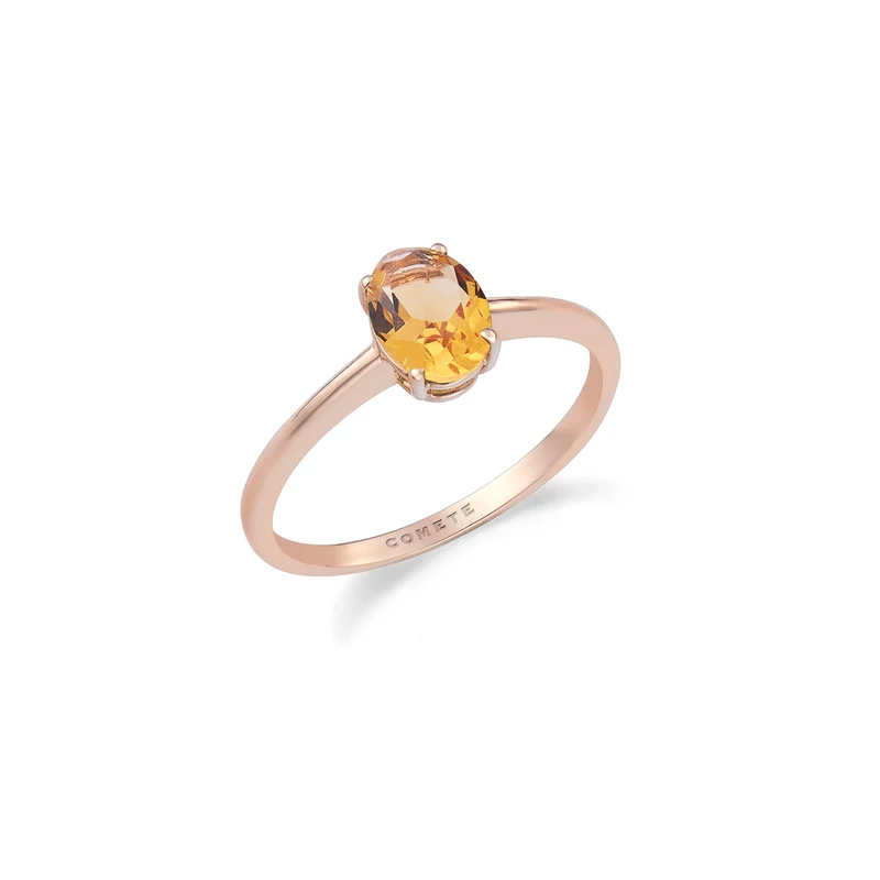 Comete Anello in Oro rosa 750‰ e Citrino ovale ANB2699