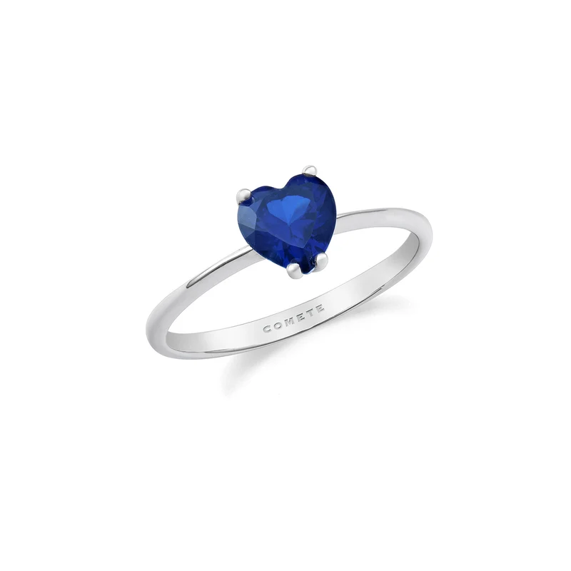Comete Anello Oro 750‰ e Zaffiro blu cuore ANB2689
