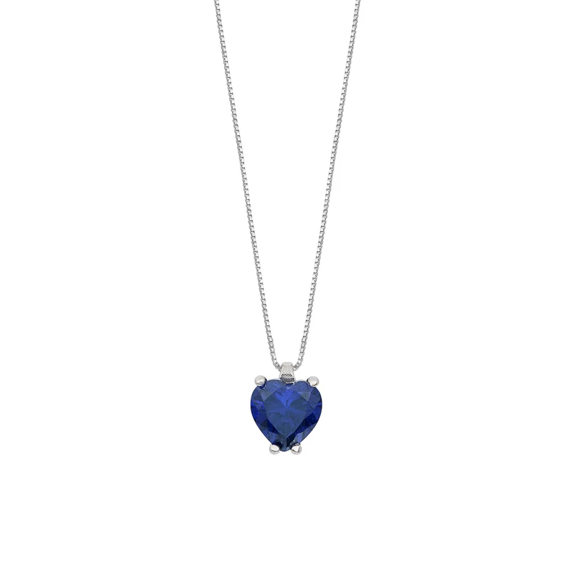 Comete Girocollo Oro 750‰ e Zaffiro blu cuore GLB1659