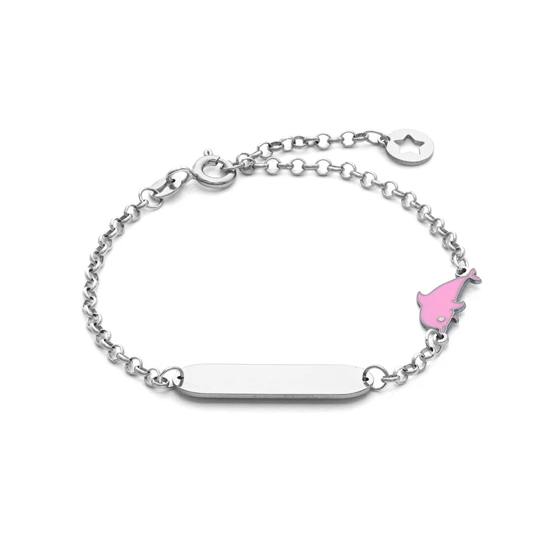 Comete Bracciale in Argento con Delfino Rosa BRA257