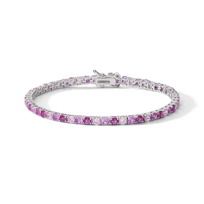 Comete Bracciale in Argento con Zirconi Rubino e rosa BRA268M18