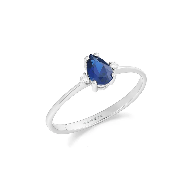 Comete Anello in Oro 750 ‰, Diamanti e Zaffiro goccia ANB2709