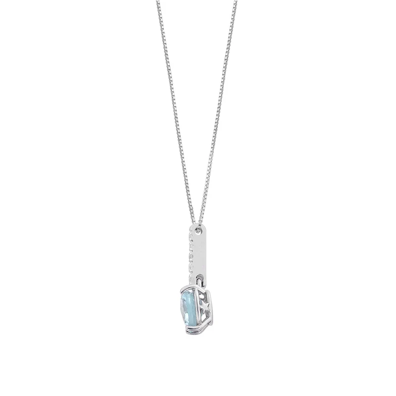 Comete Collana Acquamarina cuore in Oro e Diamanti bianchi GLQ319