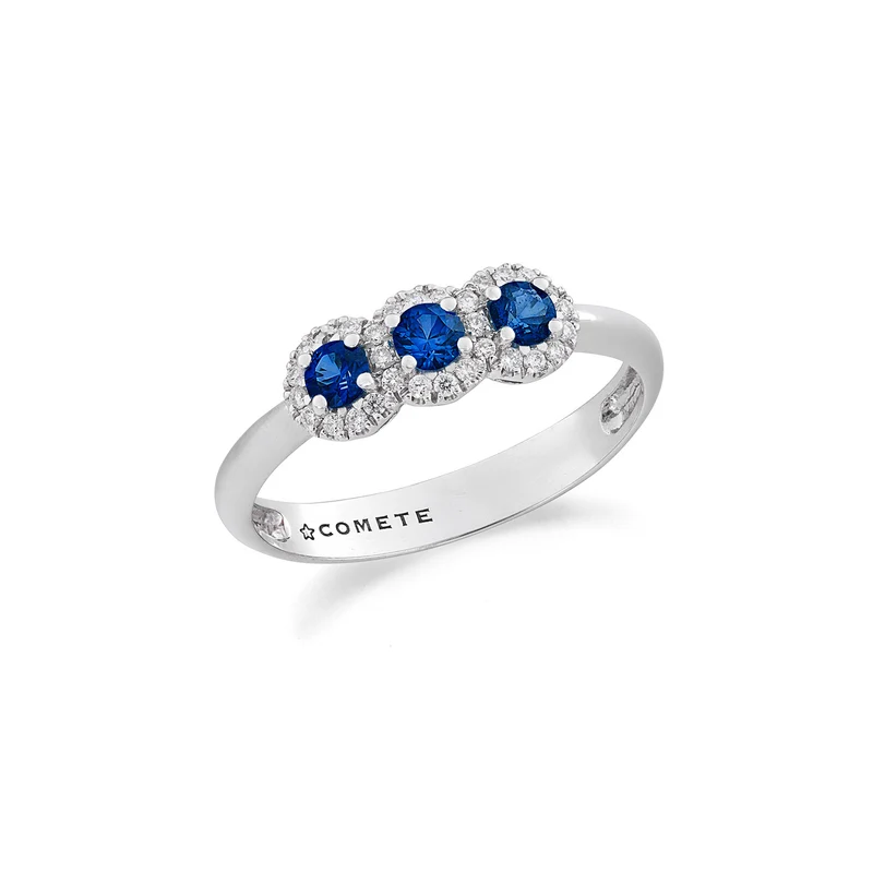 Comete Anello Trilogy con Zaffiri in Oro e Diamanti bianchi ANB2727
