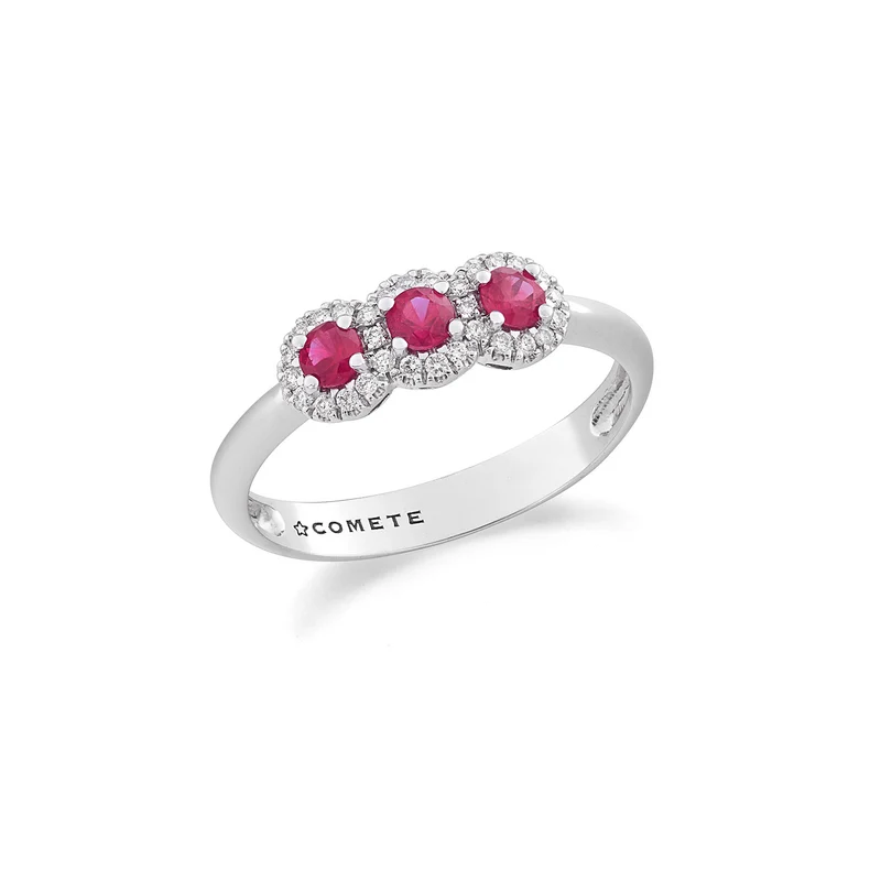 Comete Anello Trilogy con Rubini in Oro e Diamanti bianchi ANB2728
