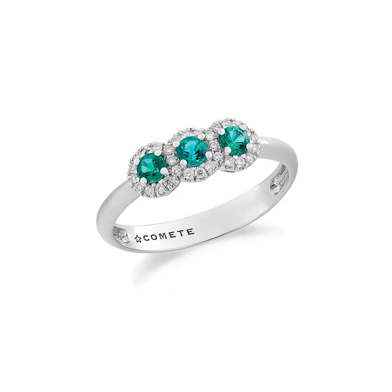 Comete Anello Trilogy con Smeraldo in Oro e Diamanti bianchi ANB2729