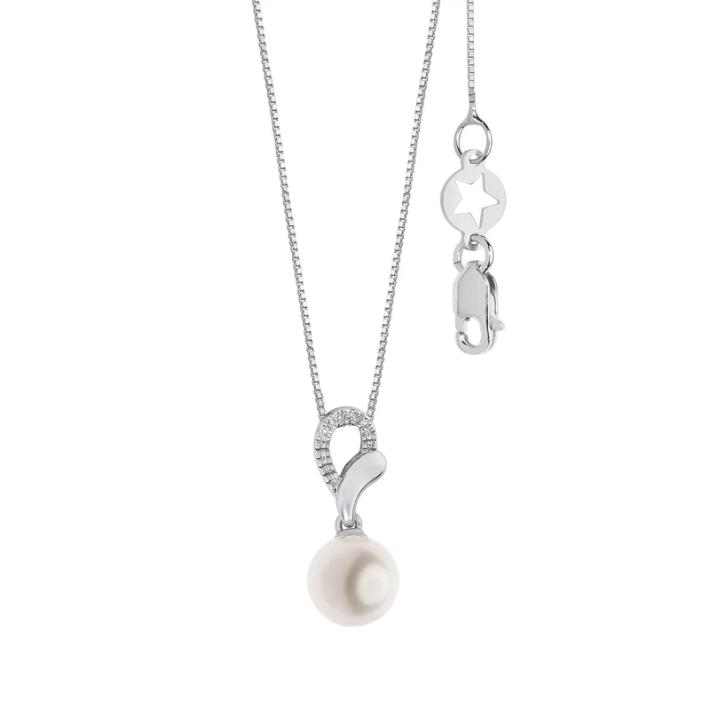 Comete Collana con Perla in Oro 750‰ e Diamanti GLP636