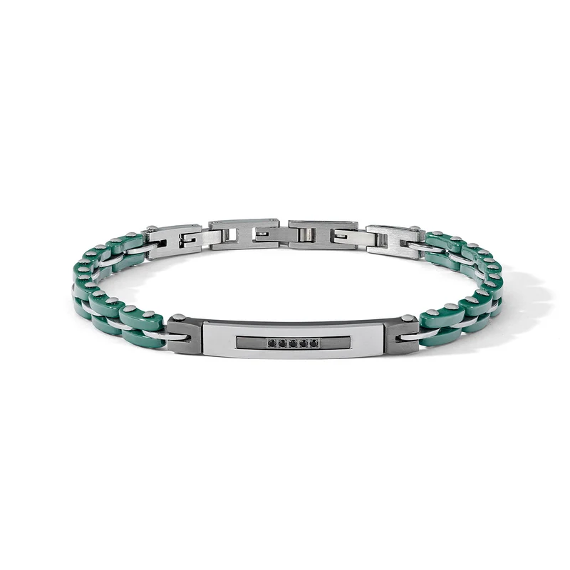 Comete Bracciale Acciaio con Pvd, ceramica e zirconi UBR1229
