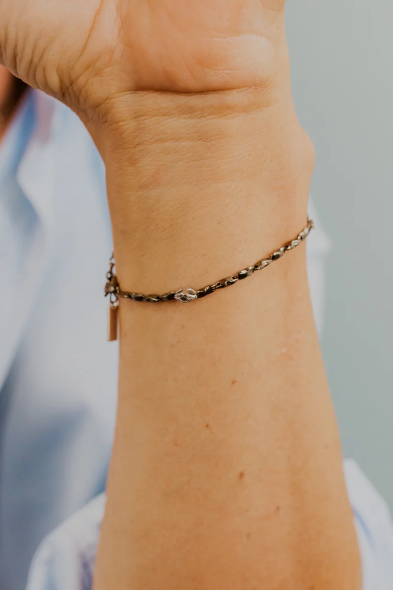 Comete Bracciale in Argento brunito e lucido, Diamante e Spinelli neri UBR1259
