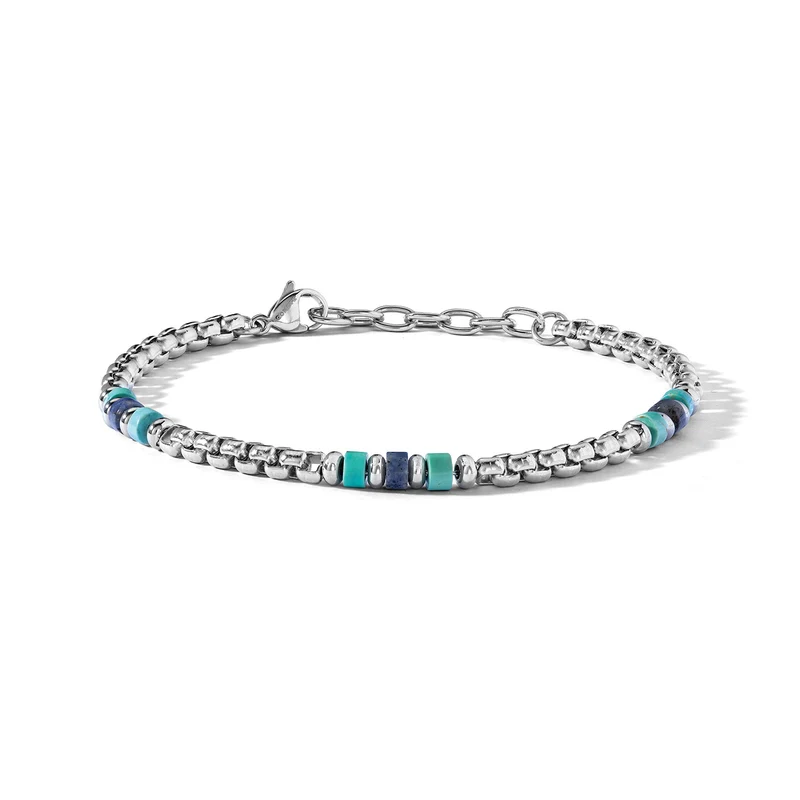 Comete Bracciale in Acciaio, turchese e Sodalite blu UBR1271