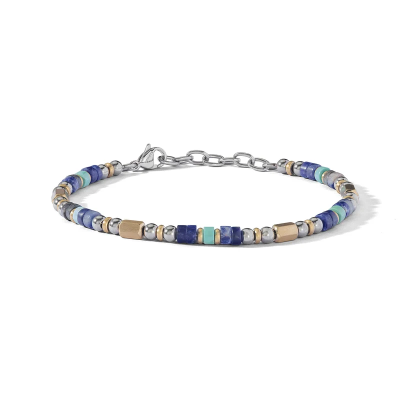 Comete Bracciale in Acciaio, pvd giallo, turchese e sodalite UBR1272