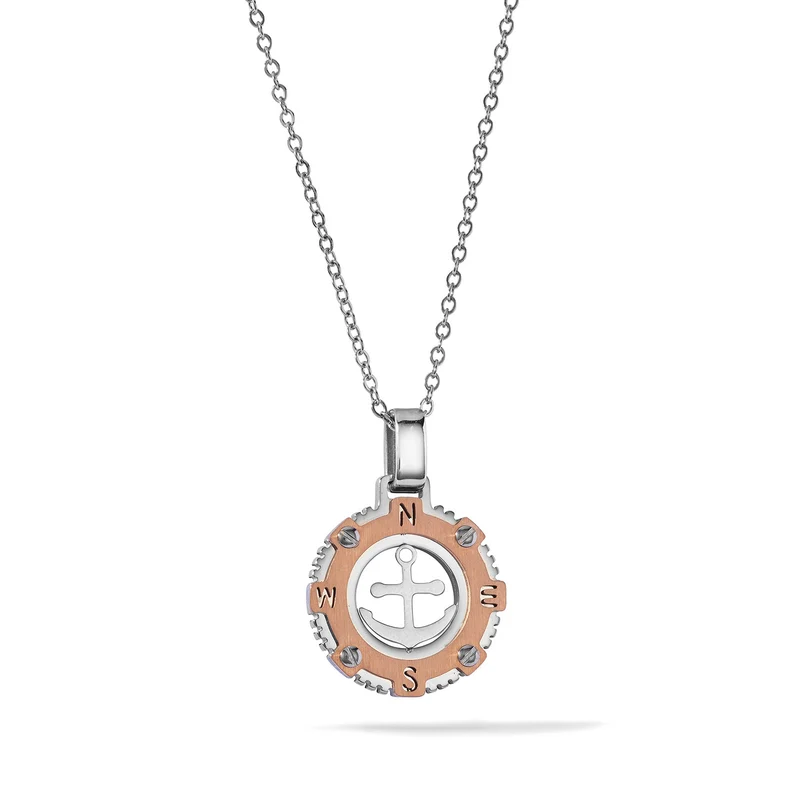 Comete Collana Ancora in Acciaio e pvd rosè UGL760