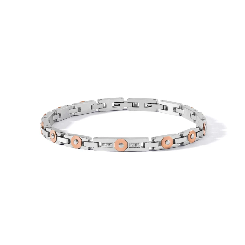 Comete Bracciale in Acciaio, pvd rosè e diamanti bianchi UBR1282