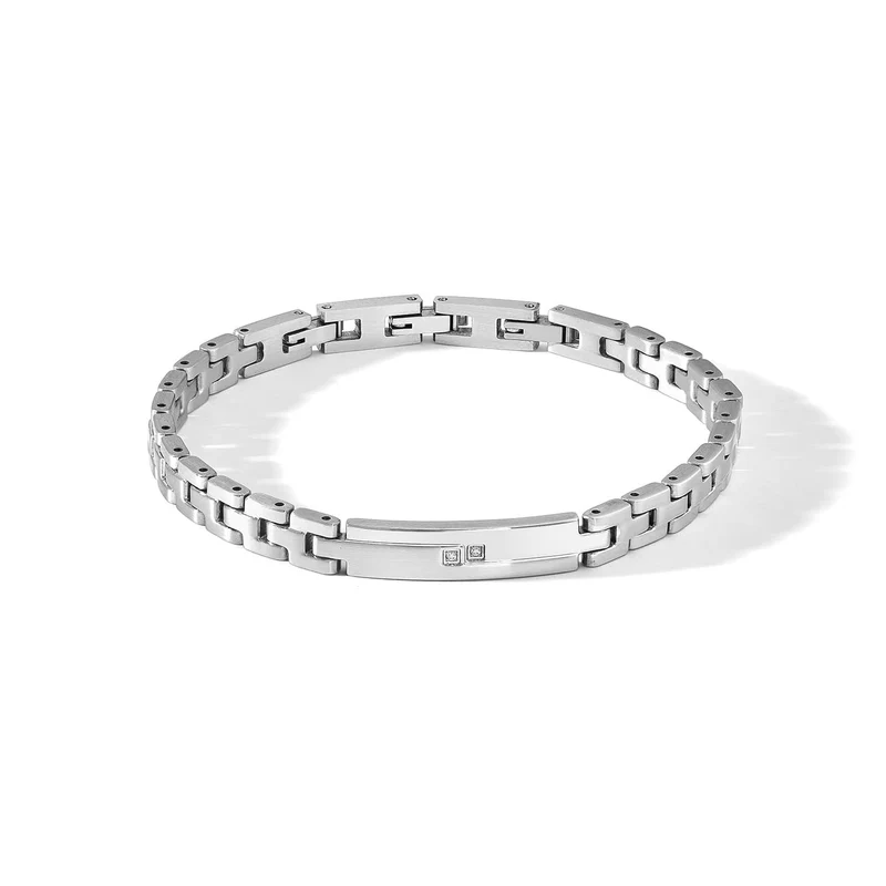 Comete Bracciale in Acciaio lucido e satinato con Diamanti bianchi UBR1112