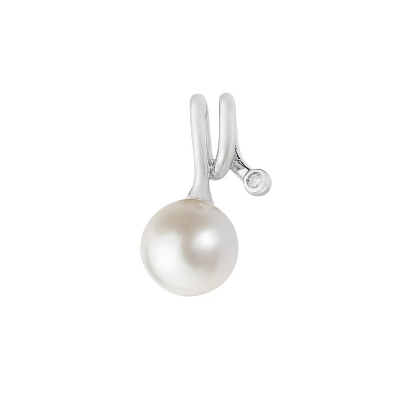 Comete Ciondolo in Oro bianco 750‰, Diamante bianco e Perla coltivata COP267