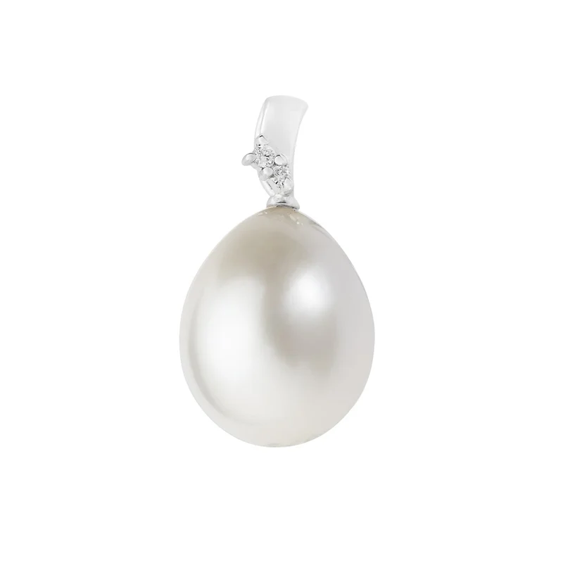 Comete Ciondolo in Oro bianco 750‰, Diamante bianco e Perla a goccia COP268