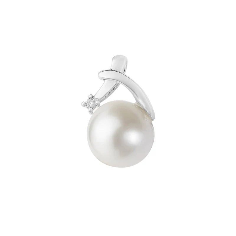 Comete Ciondolo in Oro bianco 750‰, Perla coltivata e Diamante bianco COP269
