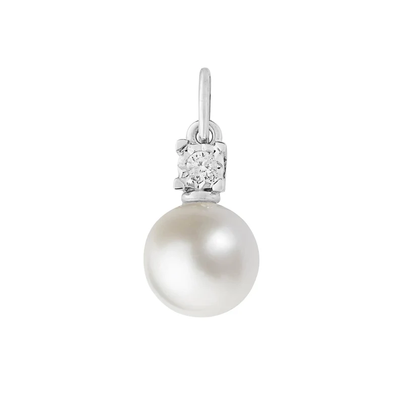 Comete Ciondolo in Oro bianco 750‰ con Diamante bianco, Perla coltivata COP272
