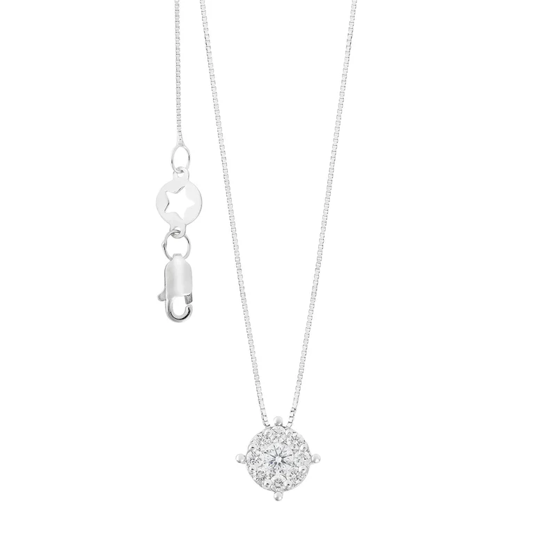 Comete Collana in Oro bianco 750‰ e Rosa di diamanti GLB1713