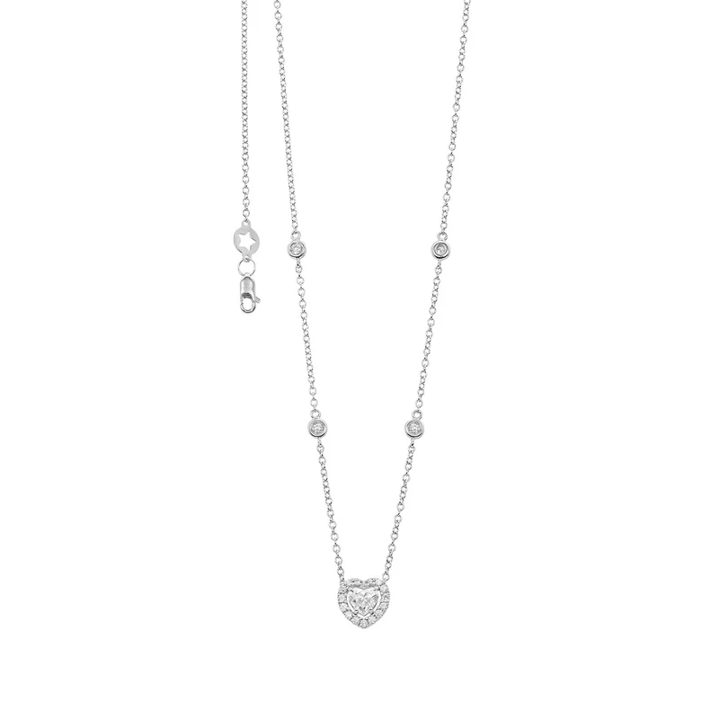 Comete Girocollo con cuore in Oro 750‰ e Diamanti bianchi GLB1719