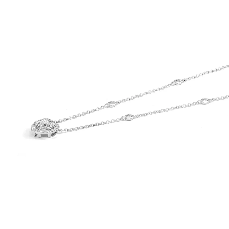 Comete Girocollo in Oro 750‰ con cuore di Diamanti bianchi GLB1717