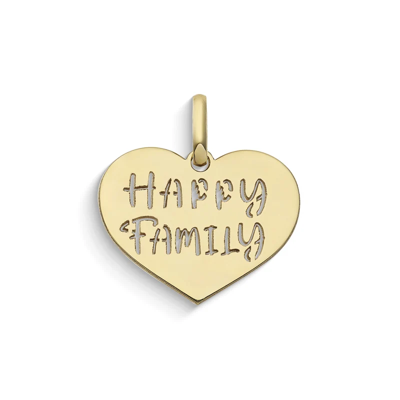 Comete Ciondolo Happy Family a cuore in Oro giallo 375‰ KCOB012